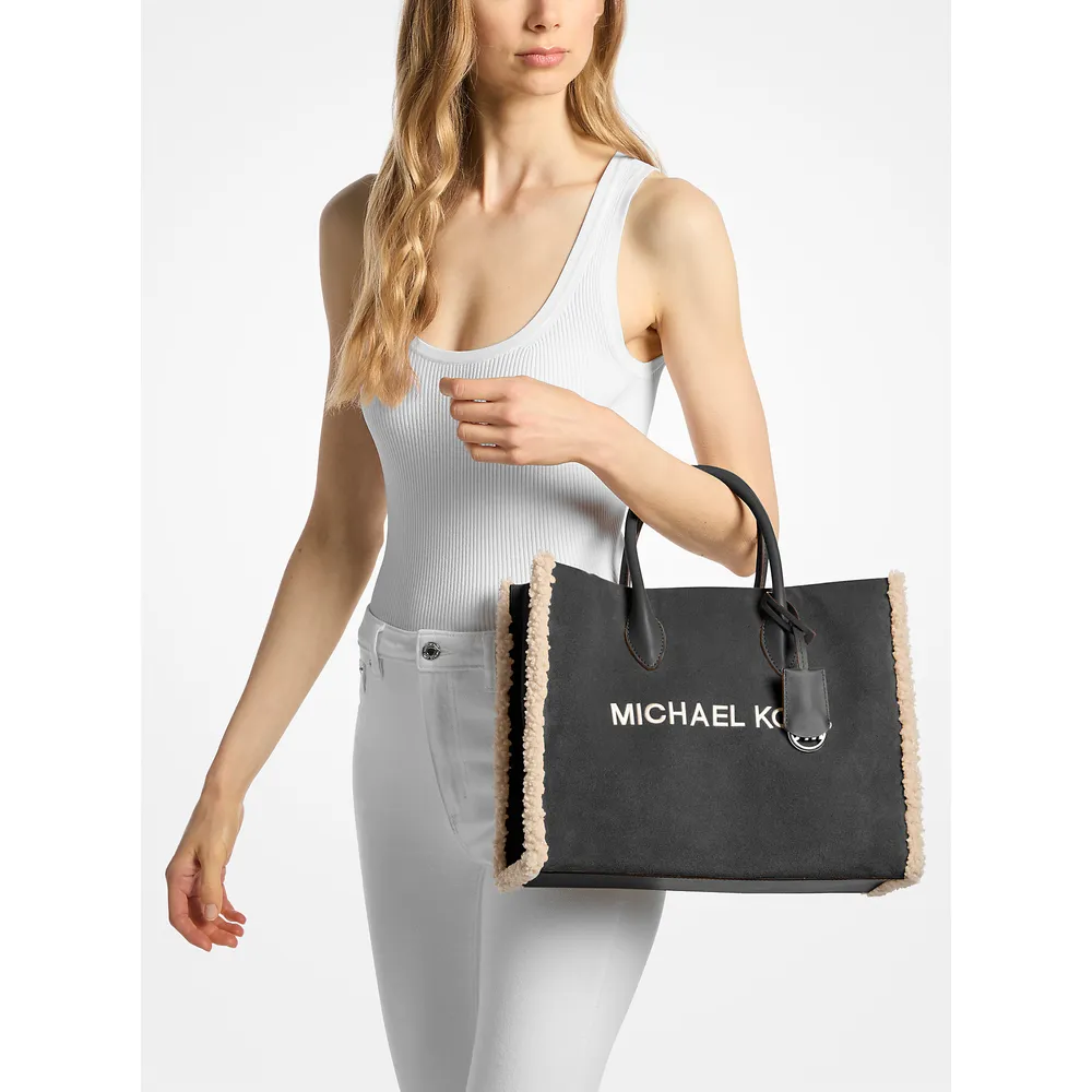 Michael Kors Bolso tote Bolso Mirella de ante y borrego sintético | Negro