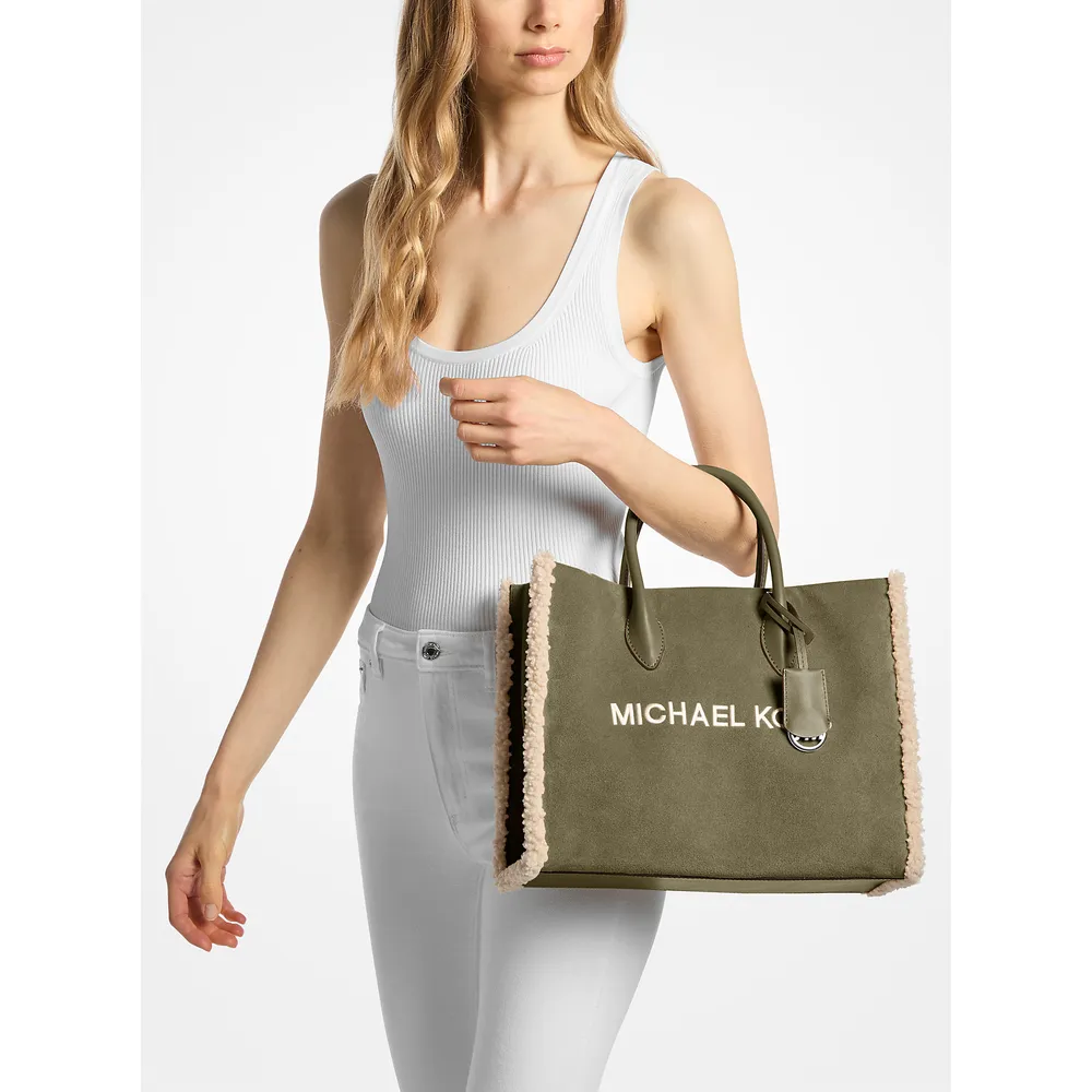 Michael Kors Bolso tote Bolso Mirella de ante y borrego sintético | Aceituna