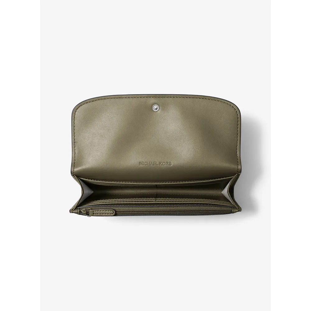 mk785381823_1_webp.webp Michael Kors Cartera continental de cuero Hamilton | Aceituna
