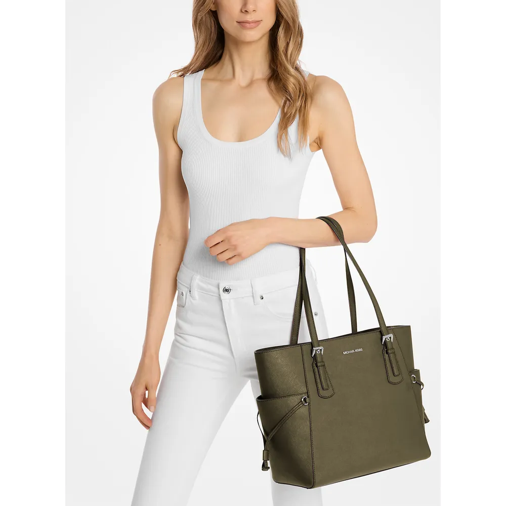 Michael Kors Bolso tote Voyager de piel saffiano | Aceituna