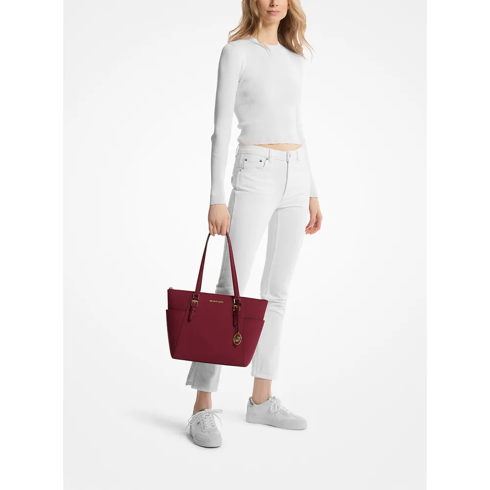 Michael Kors Bolso tote Charlotte de piel saffiano | Cereza