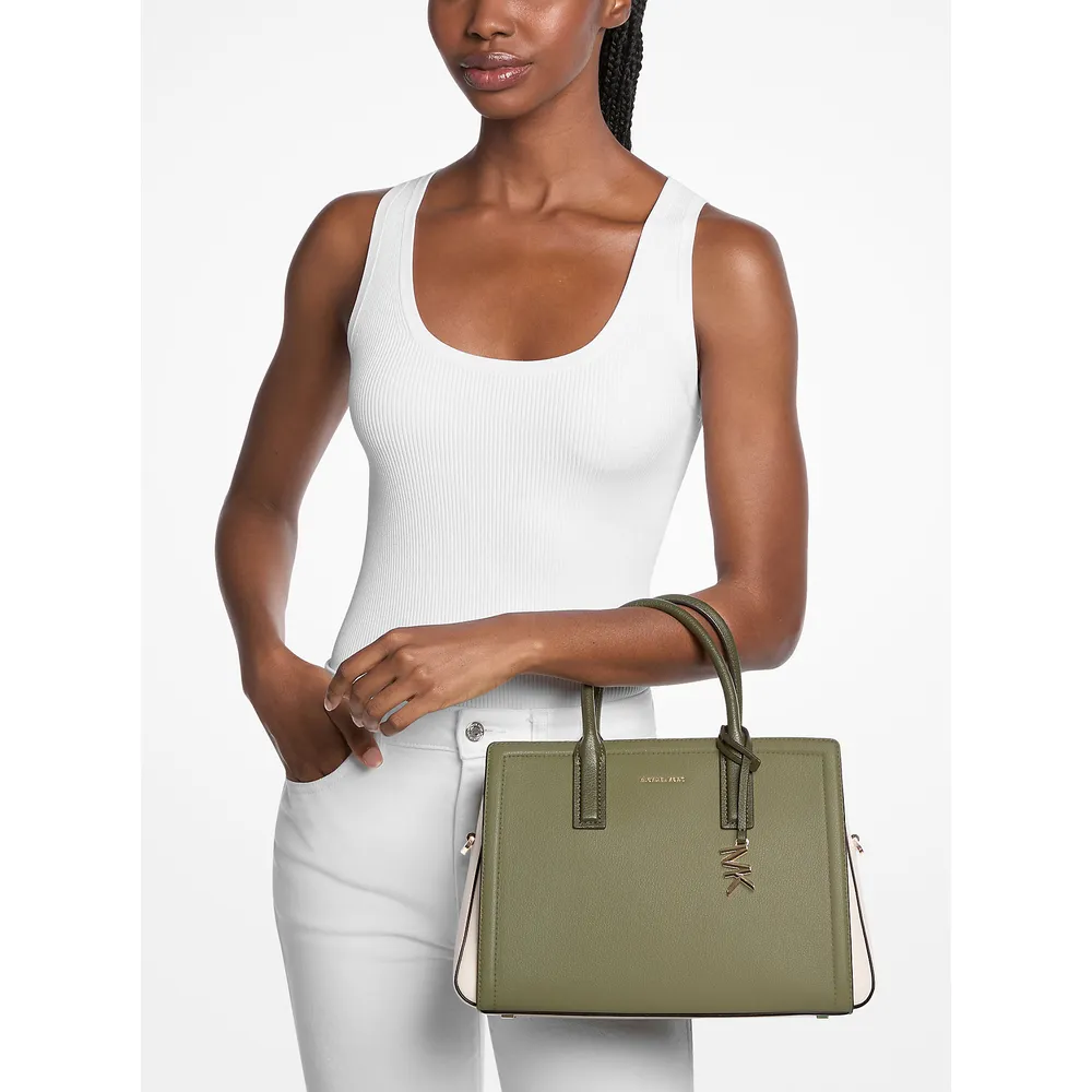 Michael Kors Bolso satchel Bolso Laila de piel granulada | Pstachio Mlt