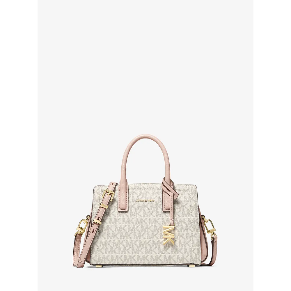 mk785398834_0_webp.webp Michael Kors Bolso bandolera Laila de la firma | Vainilla/Rosa suave