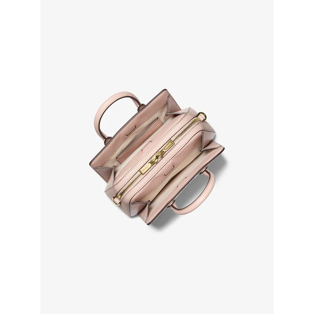 Michael Kors Bolso bandolera Laila de la firma | Vainilla/Rosa suave