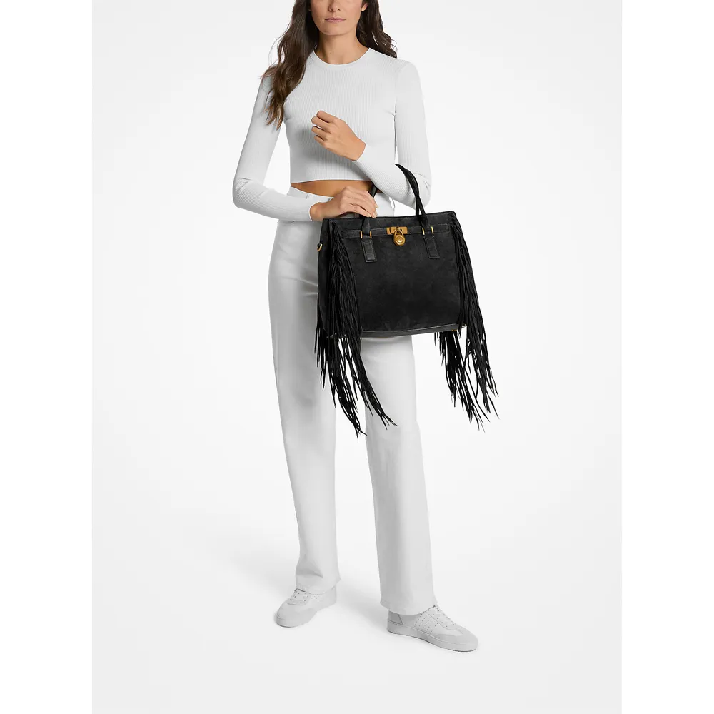 mk785398866_2_webp.webp Michael Kors Bolso satchel de ante con flecos Hamilton' Moderne | Negro