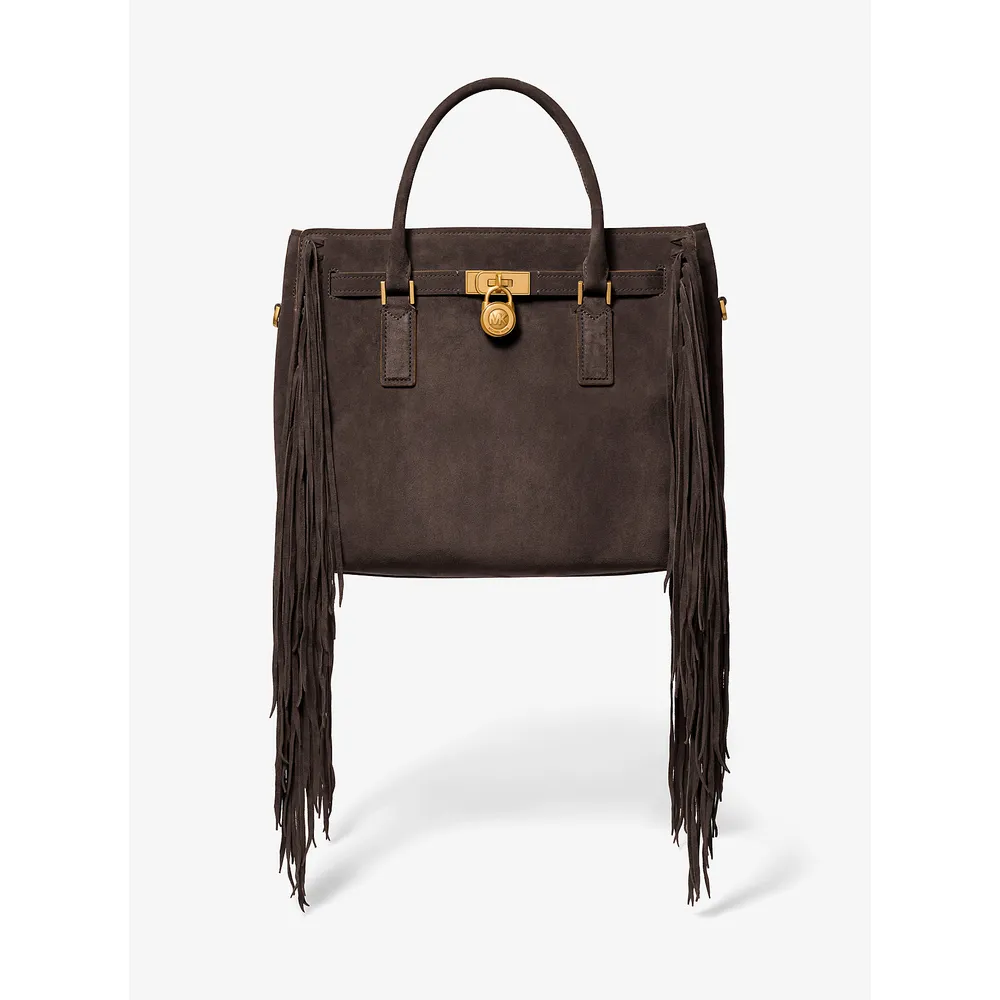 Michael Kors Bolso satchel' de ante con flecos Hamilton Moderne | Chocolate