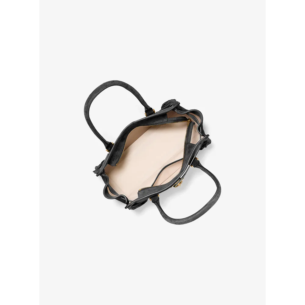 mk785398870_1_webp.webp Michael Kors Bolso satchel de ante con flecos Hamilton Moderne | Negro