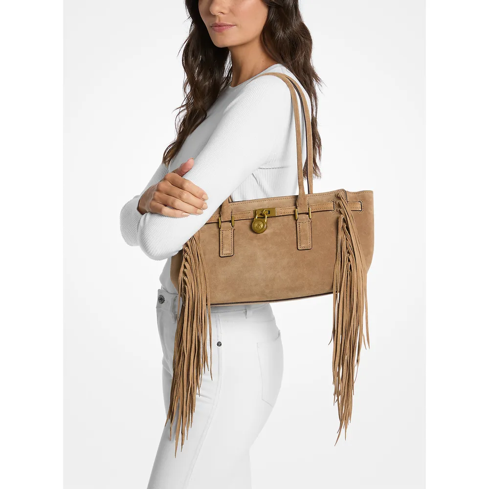 Michael Kors Bolso satchel de ante con flecos Hamilton Moderne | Husk