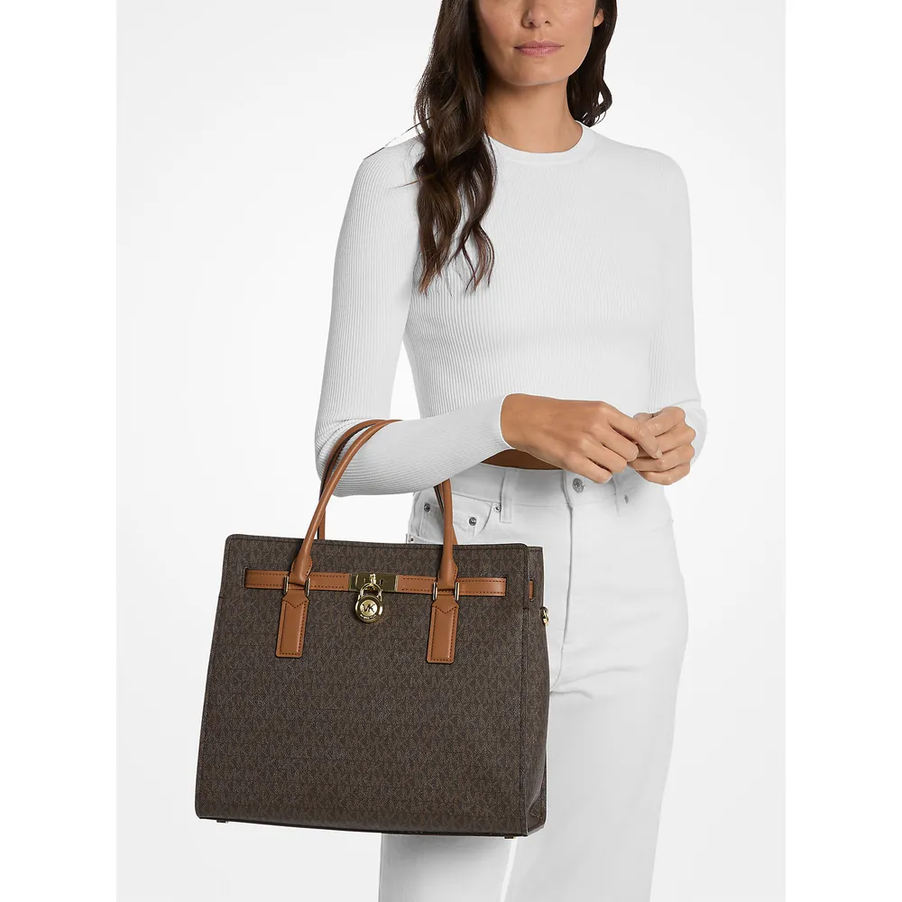 Michael Kors Bolso satchel con logotipo de firma Hamilton Moderne | Brn/Bellota