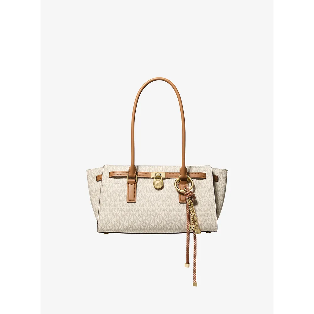 Michael Kors Bolso satchel de la firma Hamilton Moderne | Vainilla/Bellota