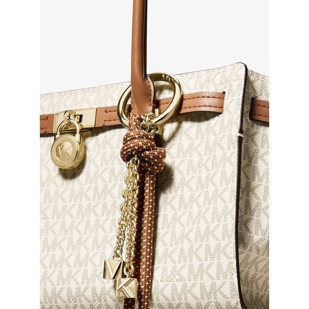 Michael Kors Bolso satchel de la firma Hamilton Moderne | Vainilla/Bellota