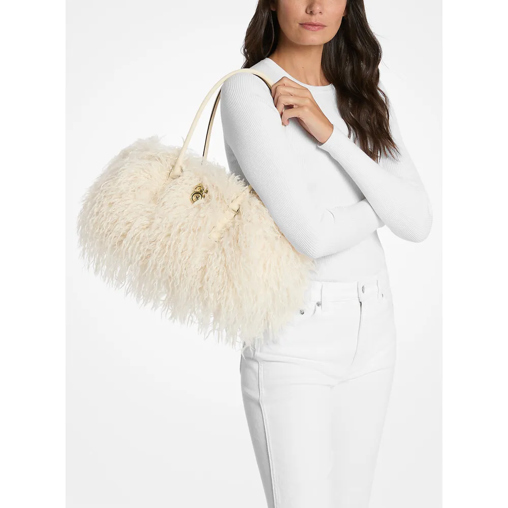 Michael Kors Bolso satchel piel sintética de oveja Hamilton Moderne | Natural