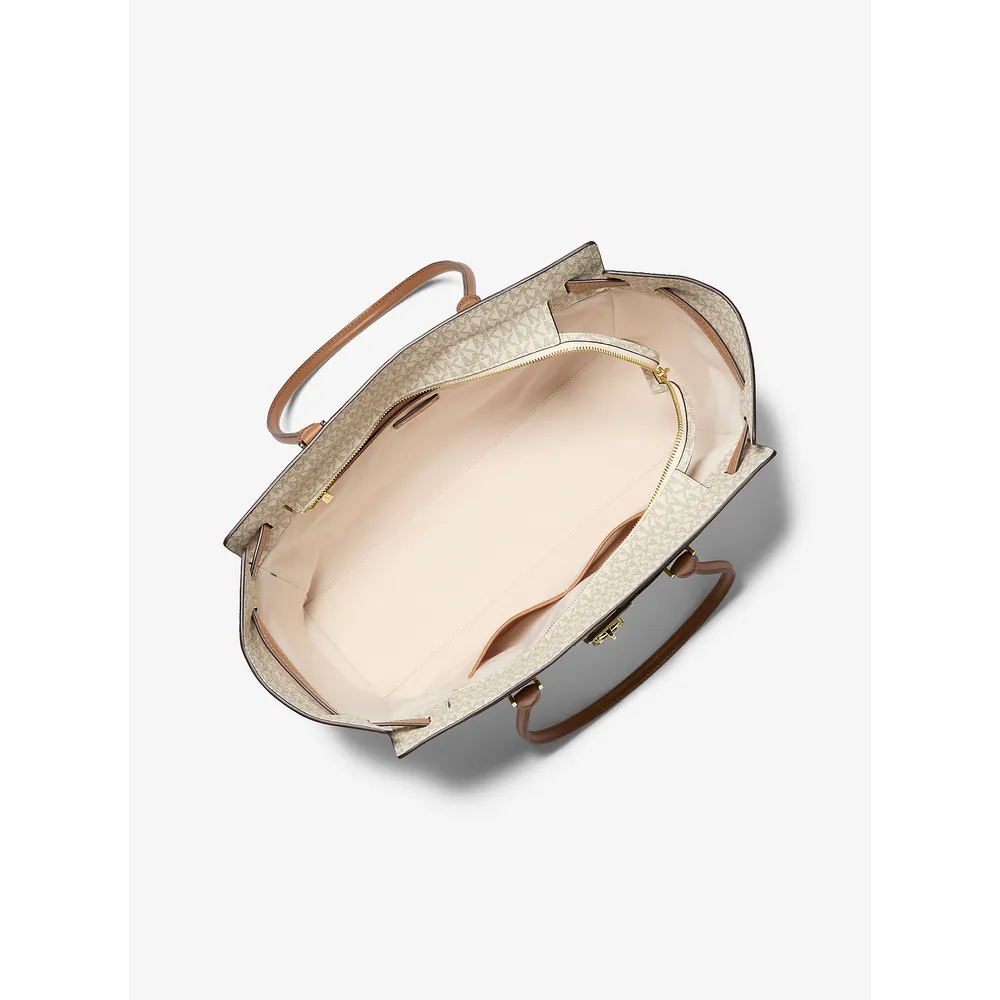 Michael Kors Bolso tote de la firma Hamilton Moderne | Vainilla/Bellota
