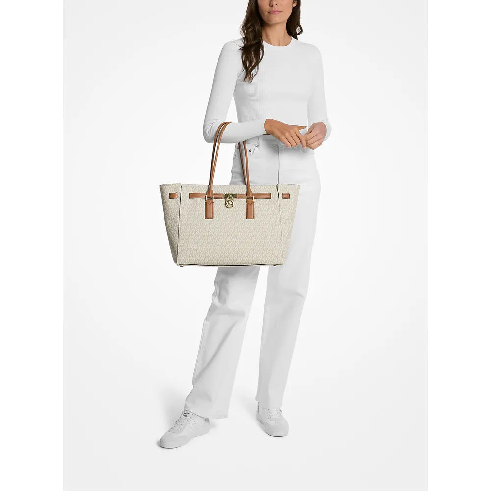 Michael Kors Bolso tote de la firma Hamilton Moderne | Vainilla/Bellota