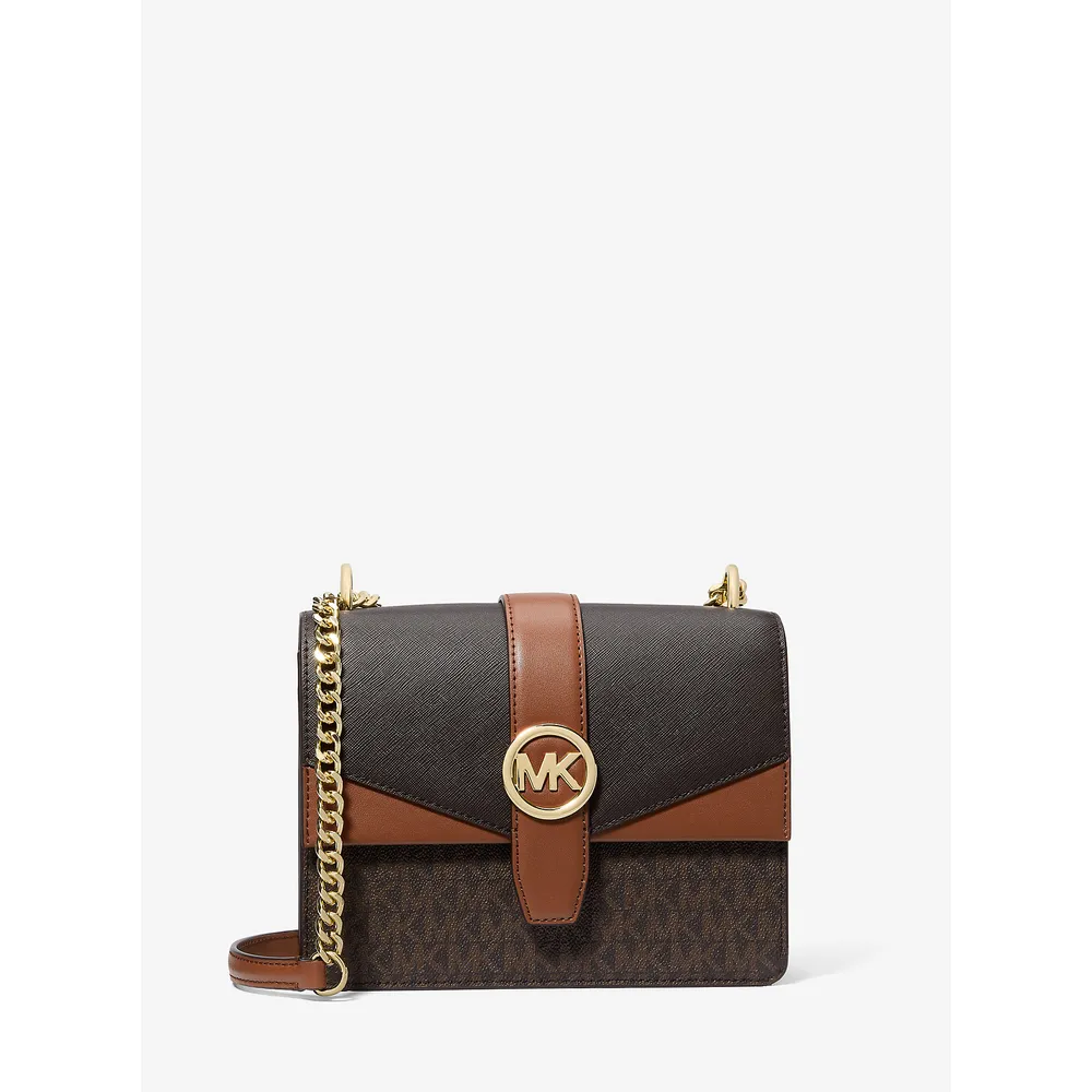 Michael Kors Bolso bandolera Greenwich con logo de la firma | Marrón Multi