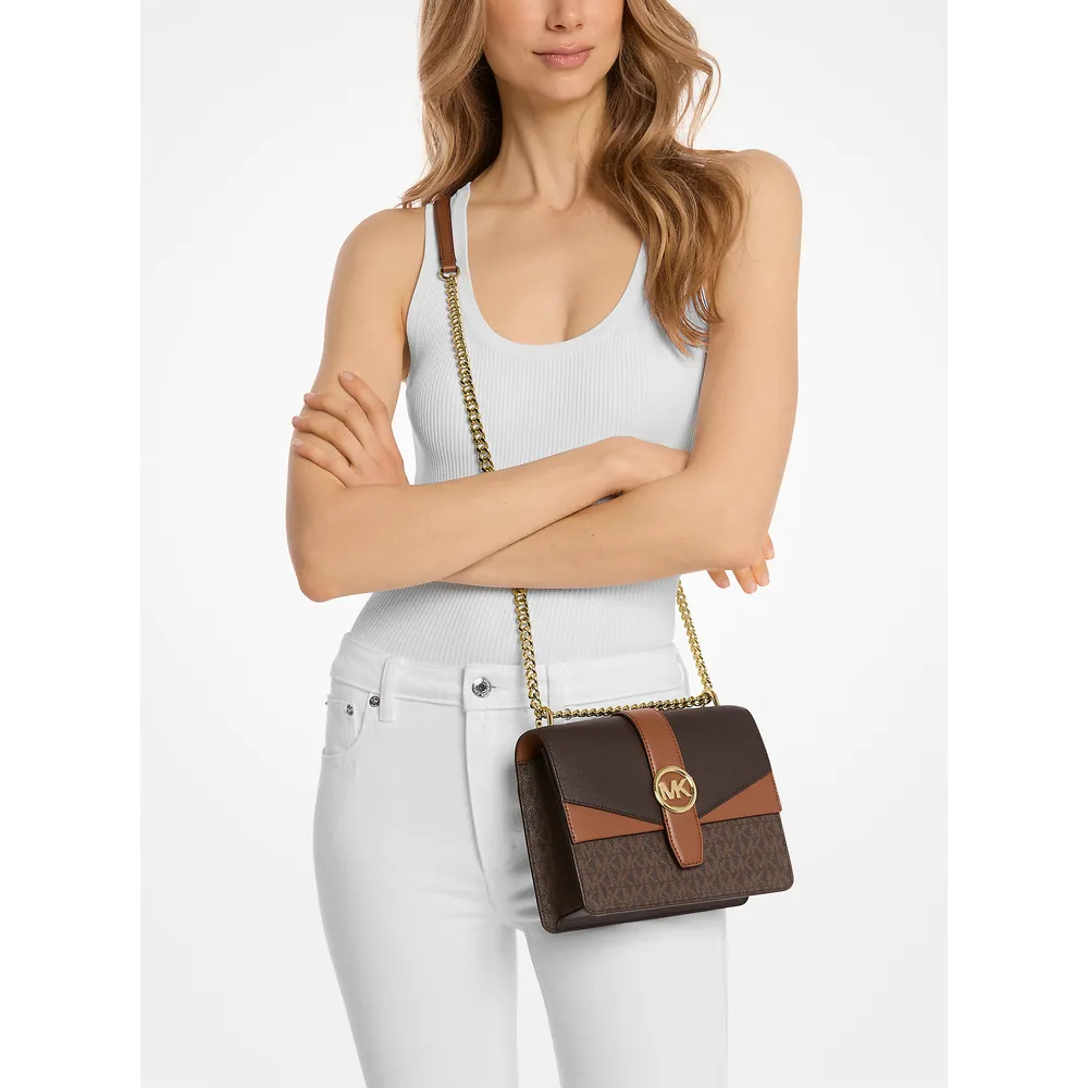 Michael Kors Bolso bandolera Greenwich con logo de la firma | Marrón Multi