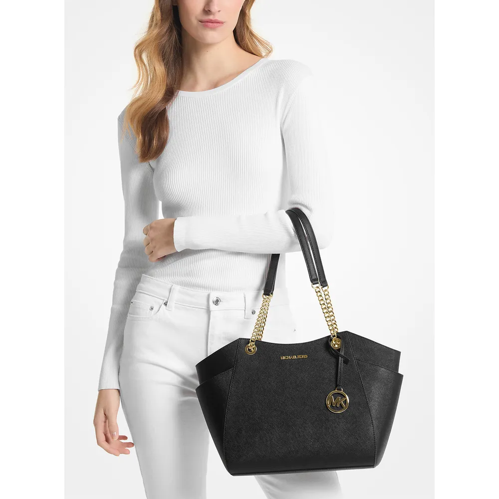 Michael Kors Bolso Jet Set de piel saffiano | Negro