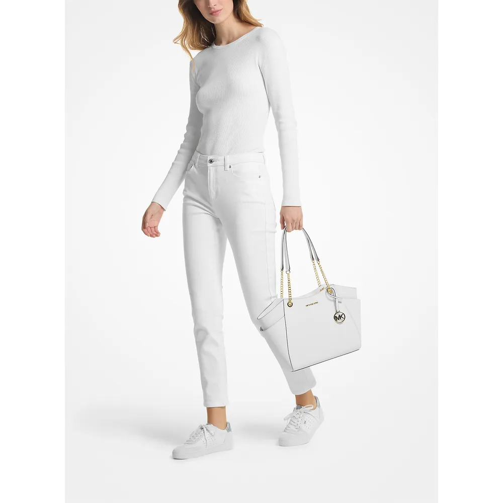 Michael Kors Bolso Jet Set de piel saffiano | Optic White