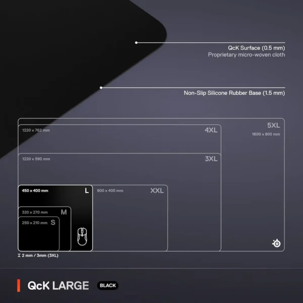 MOUSEPAD QCK LARGE CLASSIC STEELSERIES | NEGRO