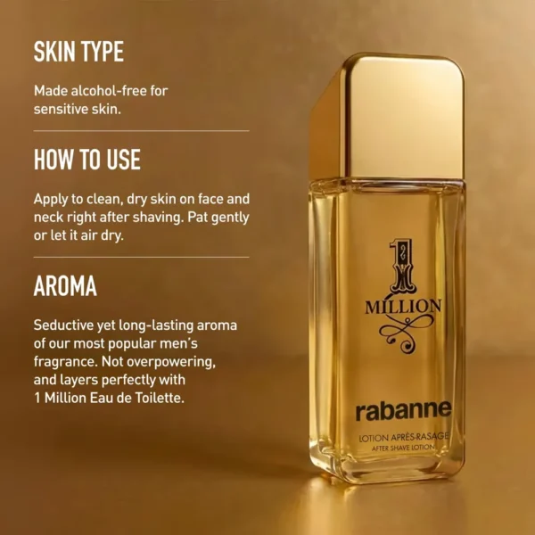 LOCIÓN AFTER SHAVE RABANNE 1 MILLION HOMBRE 3.4 OZ / 100 ML
