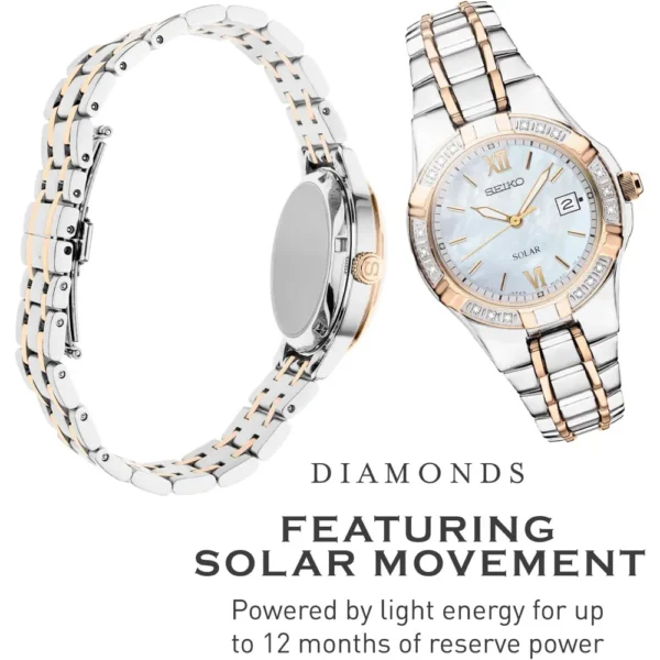 RELOJ SEIKO SUT068 SOLAR DIAMANTES PARA MUJER | MULTICOLOR