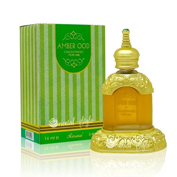 ACEITE PERFUMADO RASASI AMBER OOD ARABIAN UNISEX 0.46 OZ / 14 ML