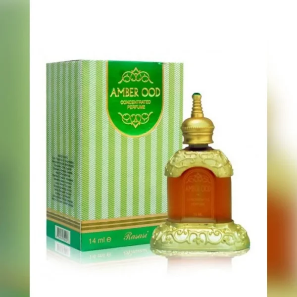 ACEITE PERFUMADO RASASI AMBER OOD ARABIAN UNISEX 0.46 OZ / 14 ML