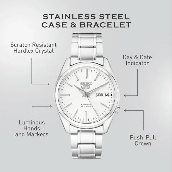 RELOJ SEIKO 5-7S AUTOMÁTICO PARA HOMBRE | BLANCO