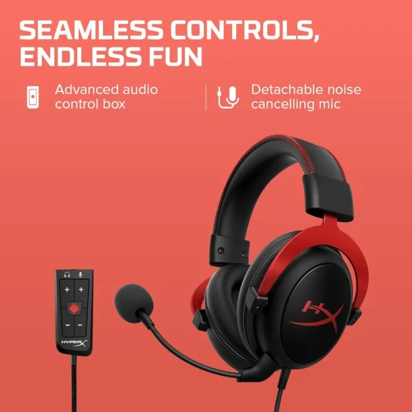 AUDÍFONOS ALÁMBRICOS HYPERX CLOUD II | ROJO