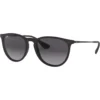 RAY-BAN RB4171F ERIKA PUENTE BAJO GAFAS DE SOL PARA MUJER | RUBBER BLACK / LIGHT GREY DARK GREY