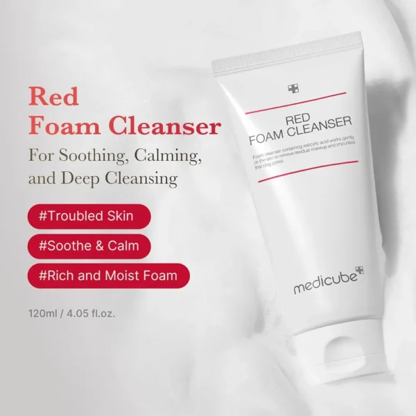 LIMPIADOR FACIAL MEDICUBE RED FOAM CLEANSER 4.23 OZ / 120 G