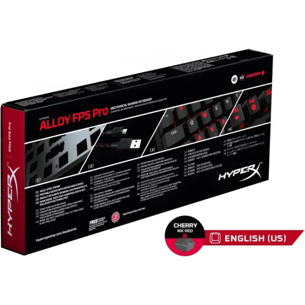 TECLADO ALÁMBRICO HYPERX ALLOY FPS PRO TENKEYLESS CHERRY MX RED HX-KB4RD1-US/R1 | NEGRO