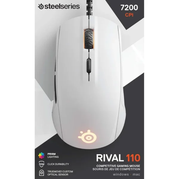 MOUSE ALÁMBRICO RIVAL 110 STEELSERIES | BLANCO