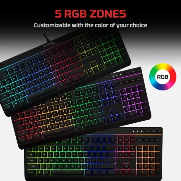 TECLADO ALÁMBRICO HYPERX ALLOY CORE RGB MEMBRANE SPILL RESISTANT | NEGRO