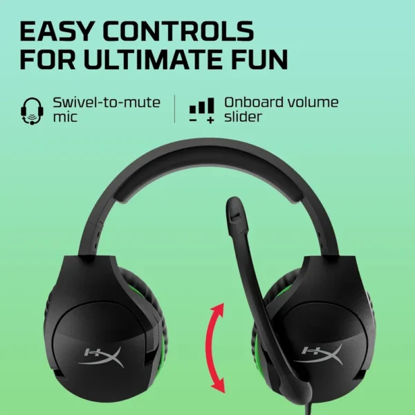 AUDÍFONOS ALÁMBRICOS HYPERX CLOUDX STINGER CORE | NEGRO/VERDE