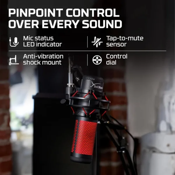 MICRÓFONO HYPERX QUADCAST USB | NEGRO/ROJO