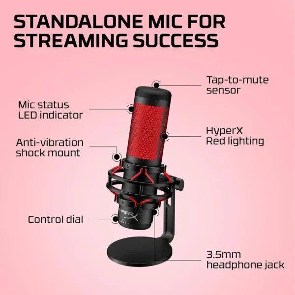 MICRÓFONO HYPERX QUADCAST USB | NEGRO/ROJO