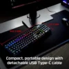 TECLADO ALÁMBRICO HYPERX ALLOY ORIGINS MECHANICAL RGB RED SWITCH COMPACT | NEGRO