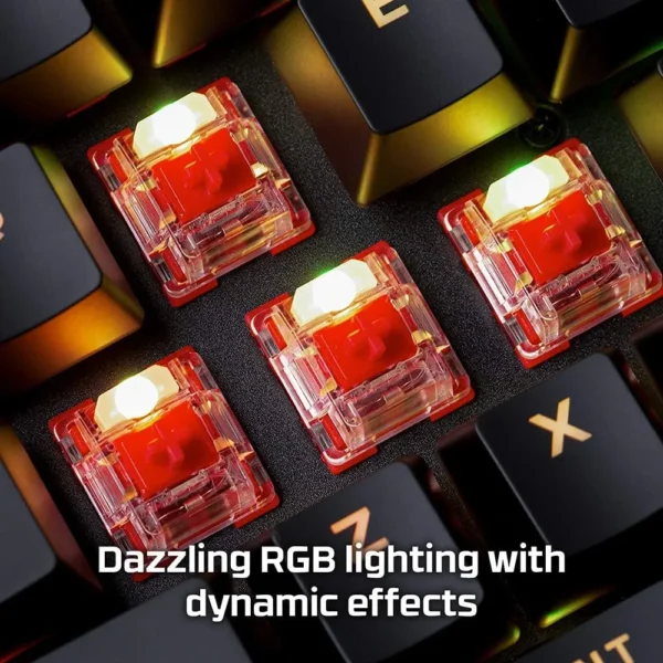 TECLADO ALÁMBRICO HYPERX ALLOY ORIGINS MECHANICAL RGB RED SWITCH COMPACT | NEGRO