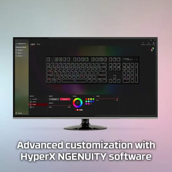 TECLADO ALÁMBRICO HYPERX ALLOY ORIGINS MECHANICAL RGB RED SWITCH COMPACT | NEGRO