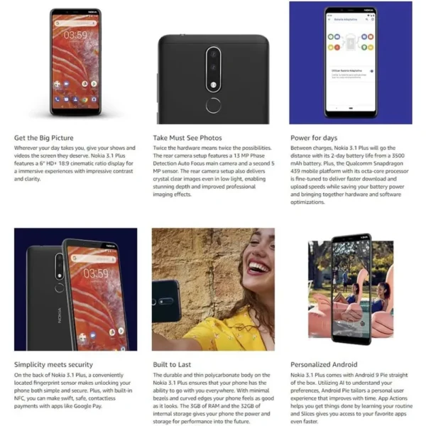 CELULAR NOKIA 3.1 PLUS 32GB DIGITAL | CARBÓN