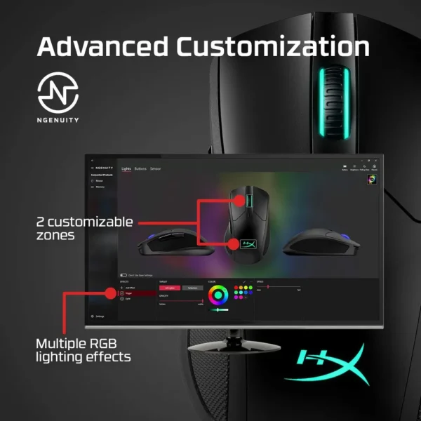 MOUSE INALÁMBRICO HYPERX PULSEFIRE DART RGB | NEGRO