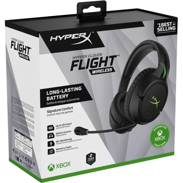 AUDÍFONOS INALÁMBRICOS HYPERX CLOUDX FLIGHT | NEGRO/AZUL