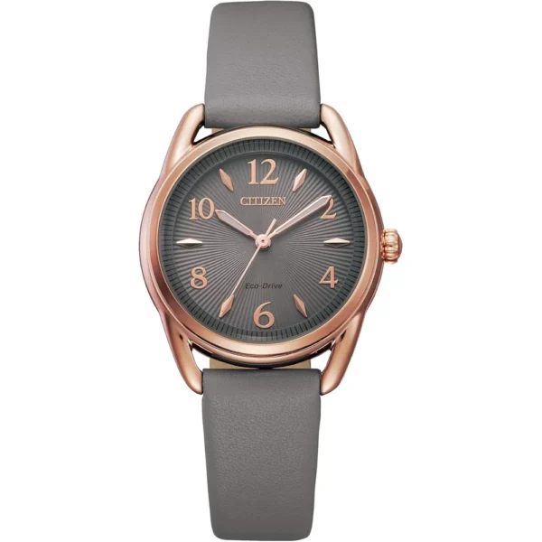 RELOJ CITIZEN CLÁSICO CORREA DE CUERO MUJER | GRIS