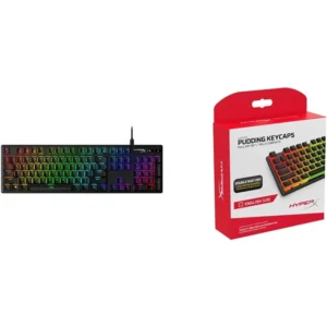 TECLADO ALÁMBRICO HYPERX ALLOY ORIGINS + KEYCAPS PUDDING PBT - SET 2 PZS | NEGRO