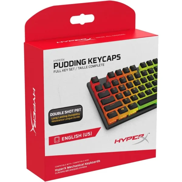 TECLADO ALÁMBRICO HYPERX ALLOY ORIGINS + KEYCAPS PUDDING PBT - SET 2 PZS | NEGRO