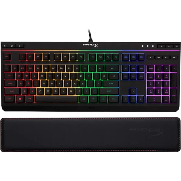 TECLADO ALÁMBRICO HYPERX ALLOY CORE RGB + REPOSAMUÑECAS - SET 2 PZS | NEGRO