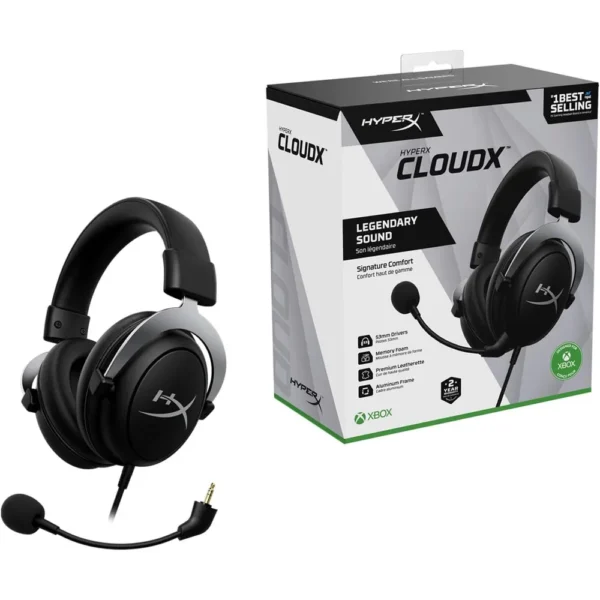 AUDÍFONOS ALÁMBRICOS HYPERX CLOUDX | NEGRO/PLATA