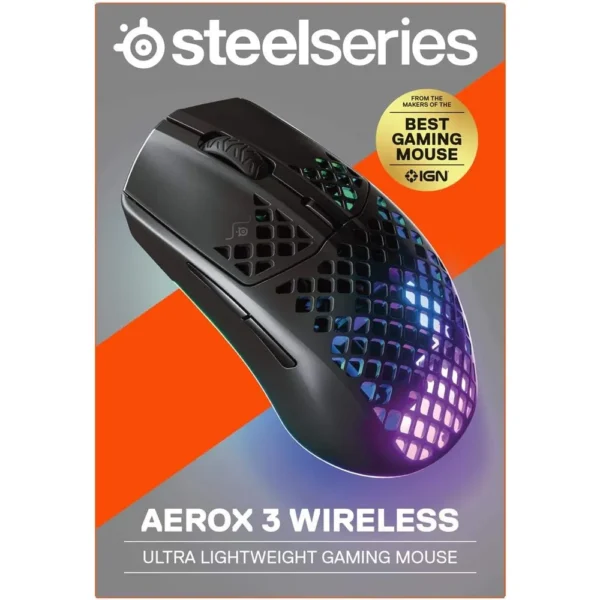 MOUSE INALÁMBRICO AEROX 3 STEELSERIES | NEGRO