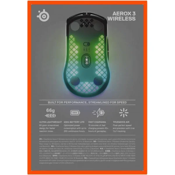MOUSE INALÁMBRICO AEROX 3 STEELSERIES | NEGRO
